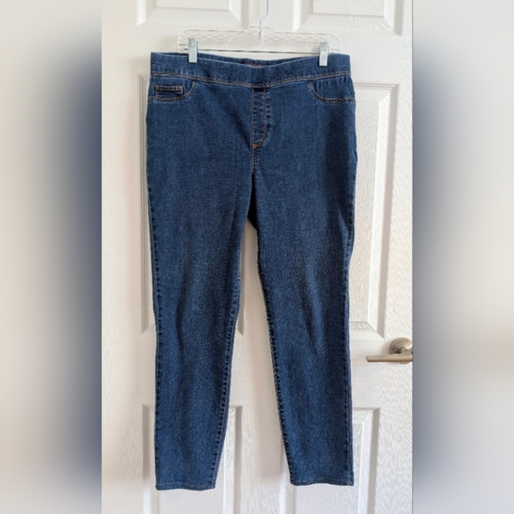 Violeta by Mango Massha Jeggings Dark Wash Blue Denim Pull On Plus SZ 16